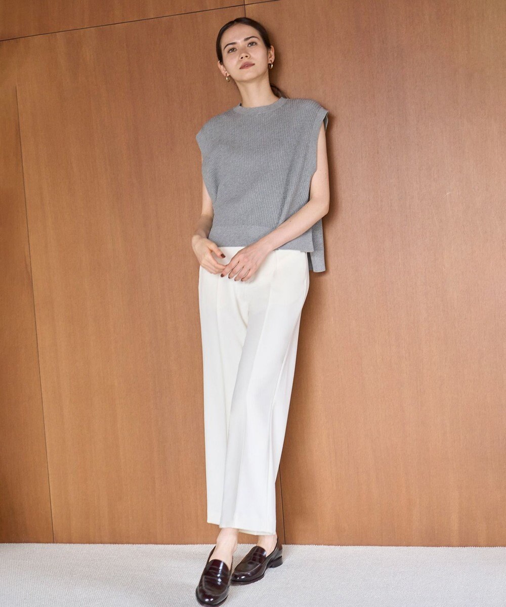 UNFILO 【洗える】ミニケーブル ニットベスト 