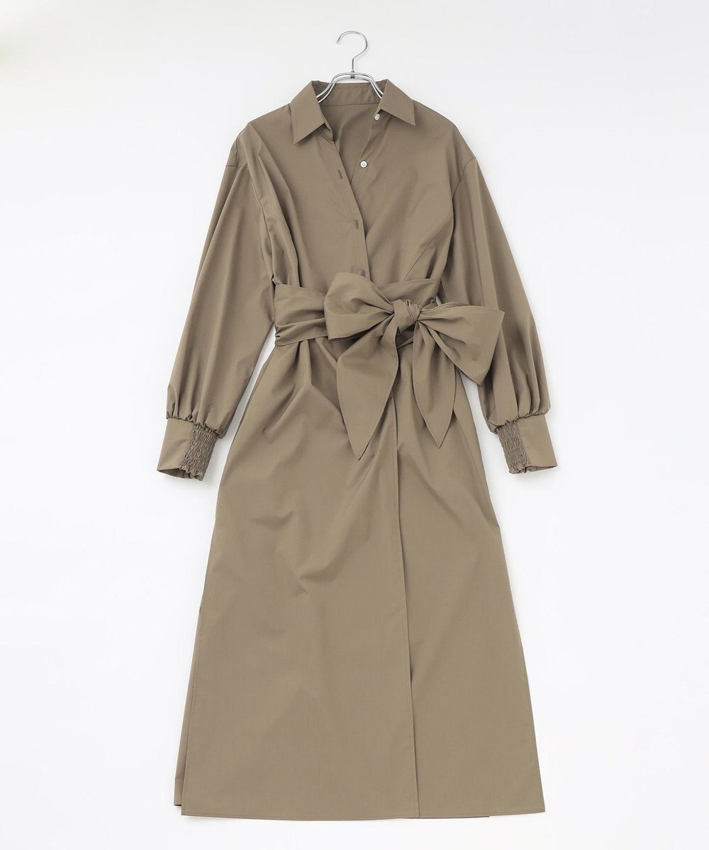 #Newans 【ANSWER for 産前産後ママ】リボン取り外し可能！シャツカラーワンピース 