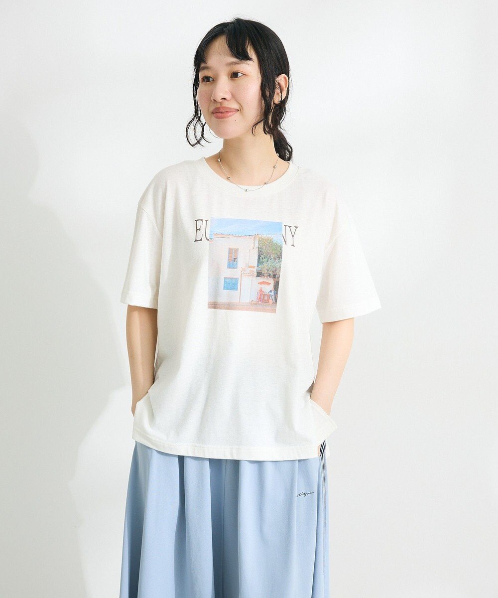 CRAFT STANDARD BOUTIQUE ラメ天竺フォトプリントTEE 
