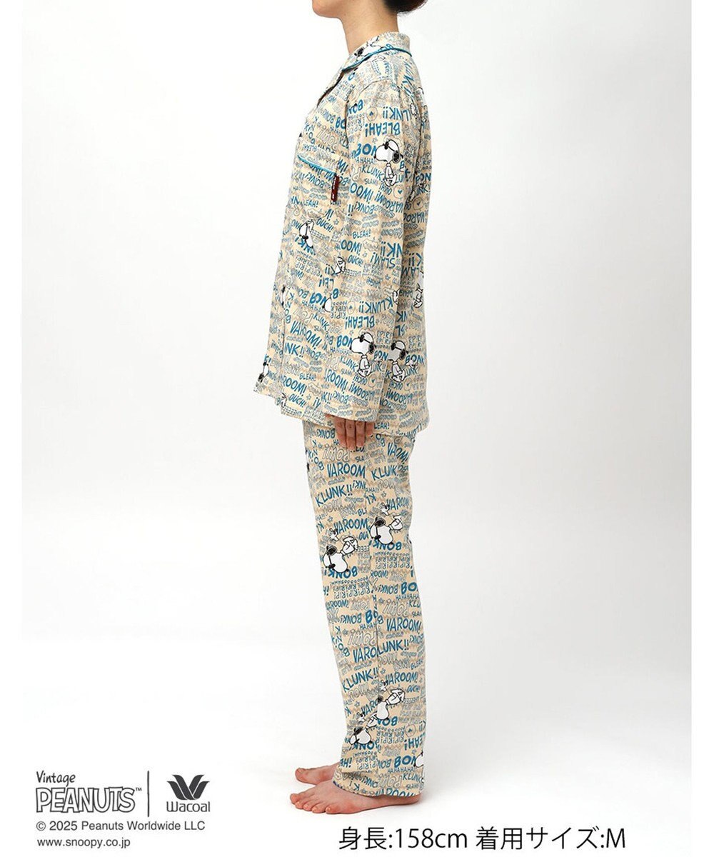 WACOAL ワコール_リラックス＆スリープ パジャマ 長袖 長ズボン オーガニックコットン100%(本体) PEANUTS スヌーピー レディース FDX552 /ワコール 