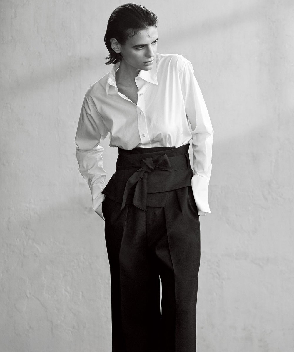 23区 S 【エステータ】ウールダブルクロス ワイドパンツ 