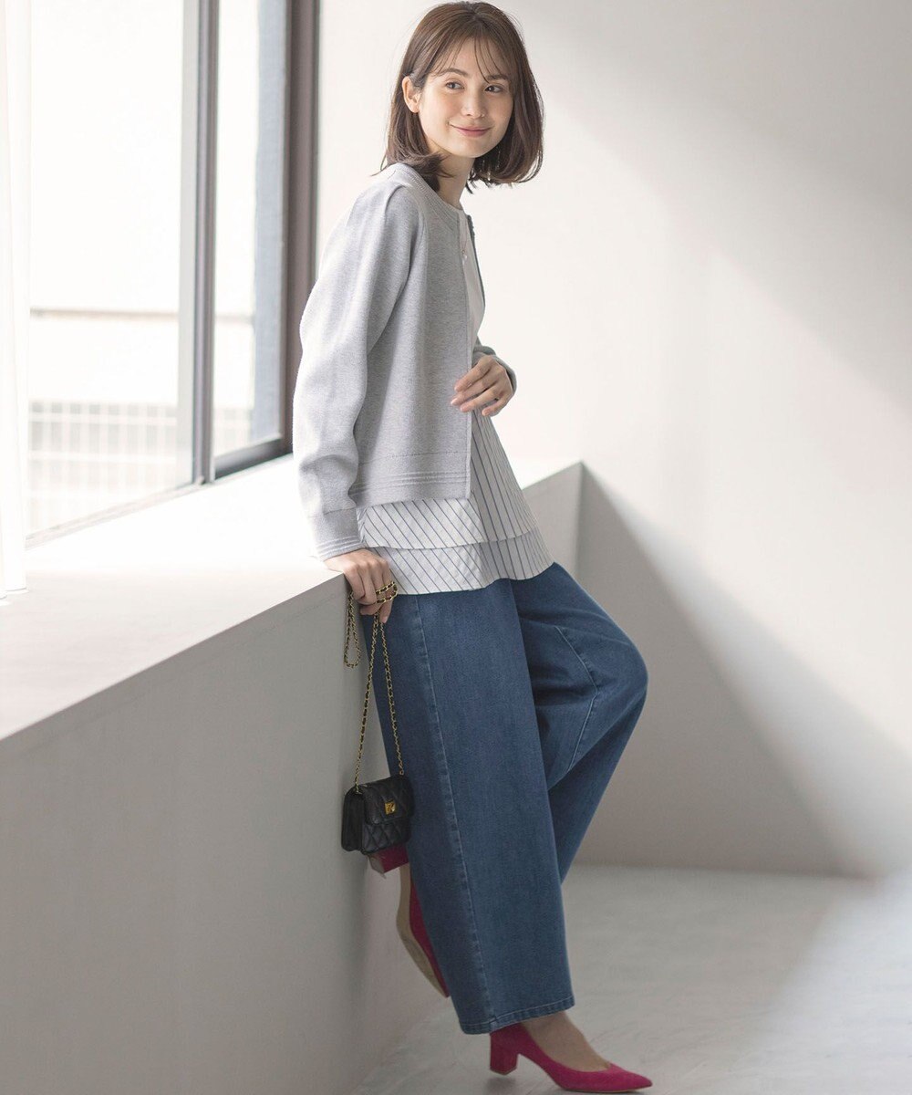 組曲 スウェットライクニットブルゾン 