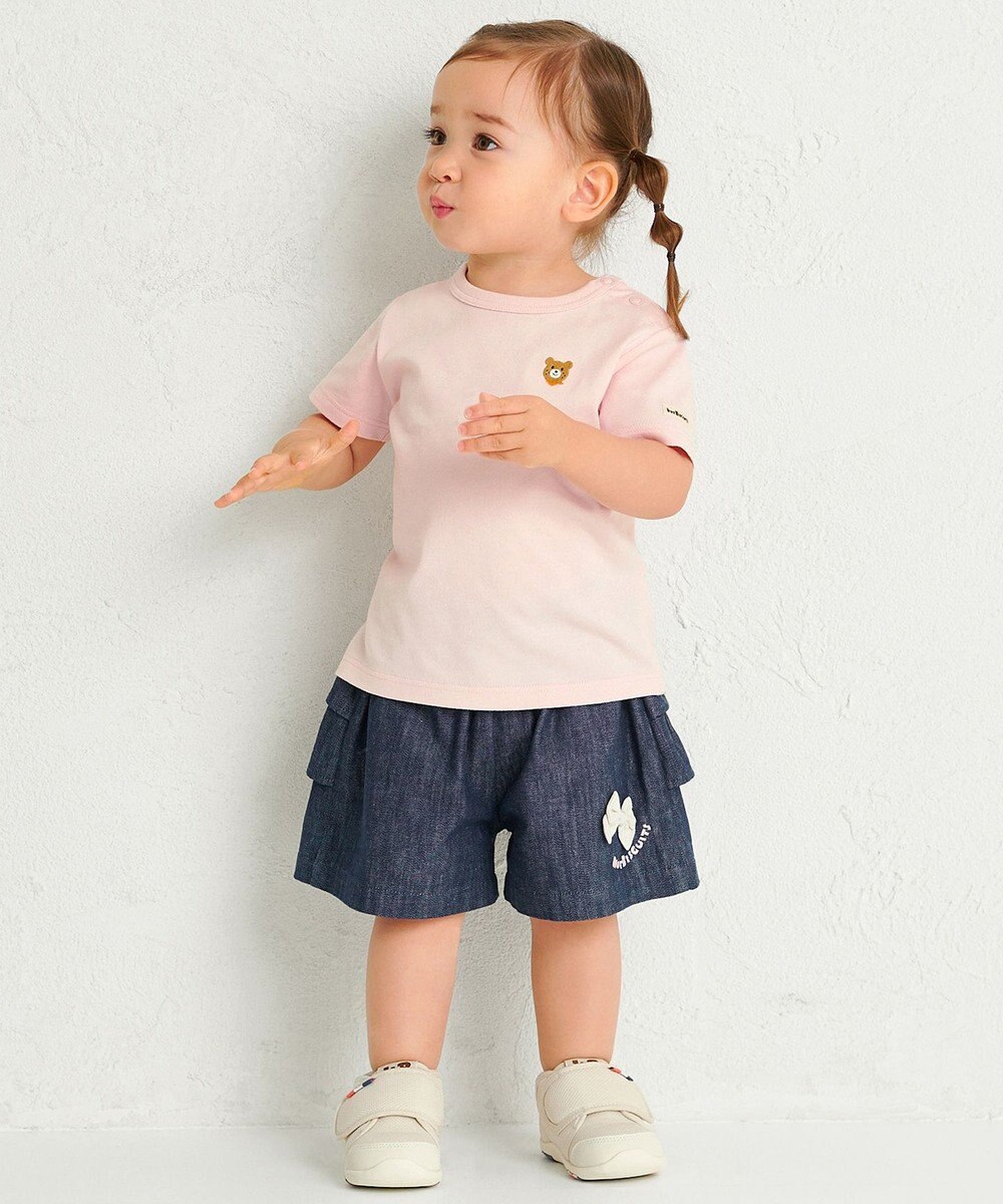 MIKI HOUSE HOT BISCUITS 【70-120cm】【Everyday Series】ワンポイント 半袖Tシャツ 