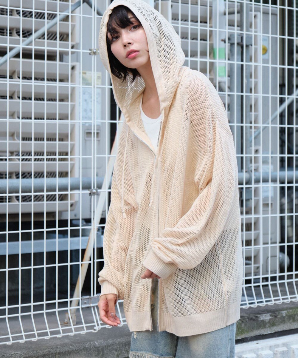 WEGO 【ユニセックス着用ITEM】メッシュニットZIPパーカー 