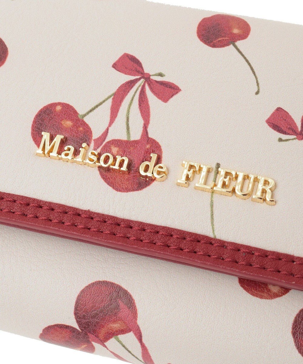 Maison de FLEUR チェリー柄ウォレット 