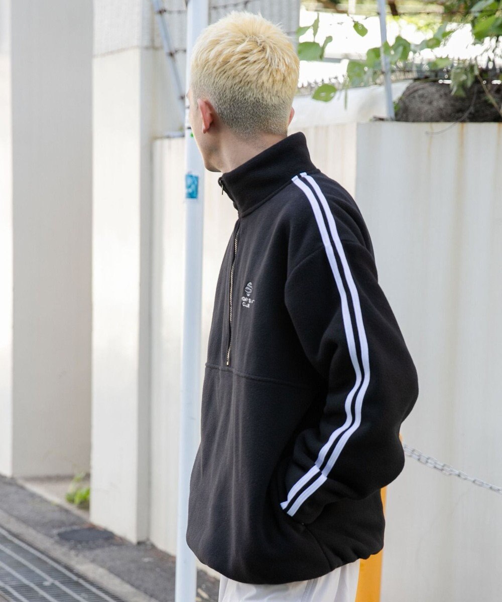 WEGO フリース ワンポイントハーフZIPプルオーバー 