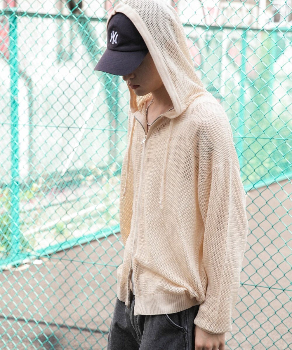 WEGO 【ユニセックス着用ITEM】メッシュニットZIPパーカー 