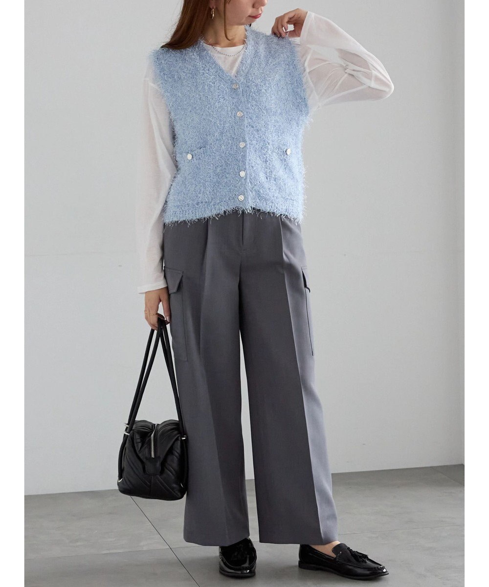 Te chichi 金釦ポケットシャギーニットベスト 