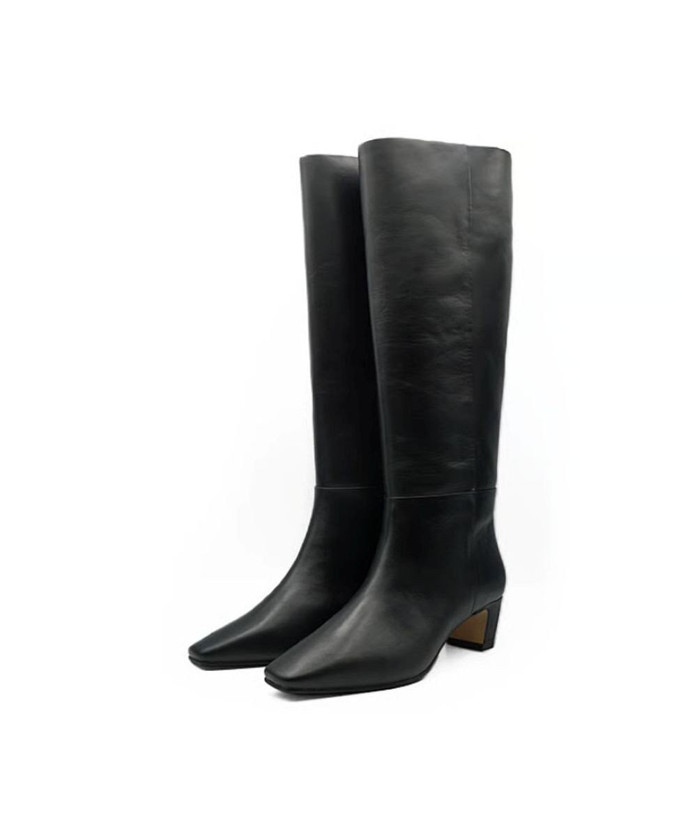 APOM イタリアンカーフ スクエアトゥワイドシャフトロングブーツ45 