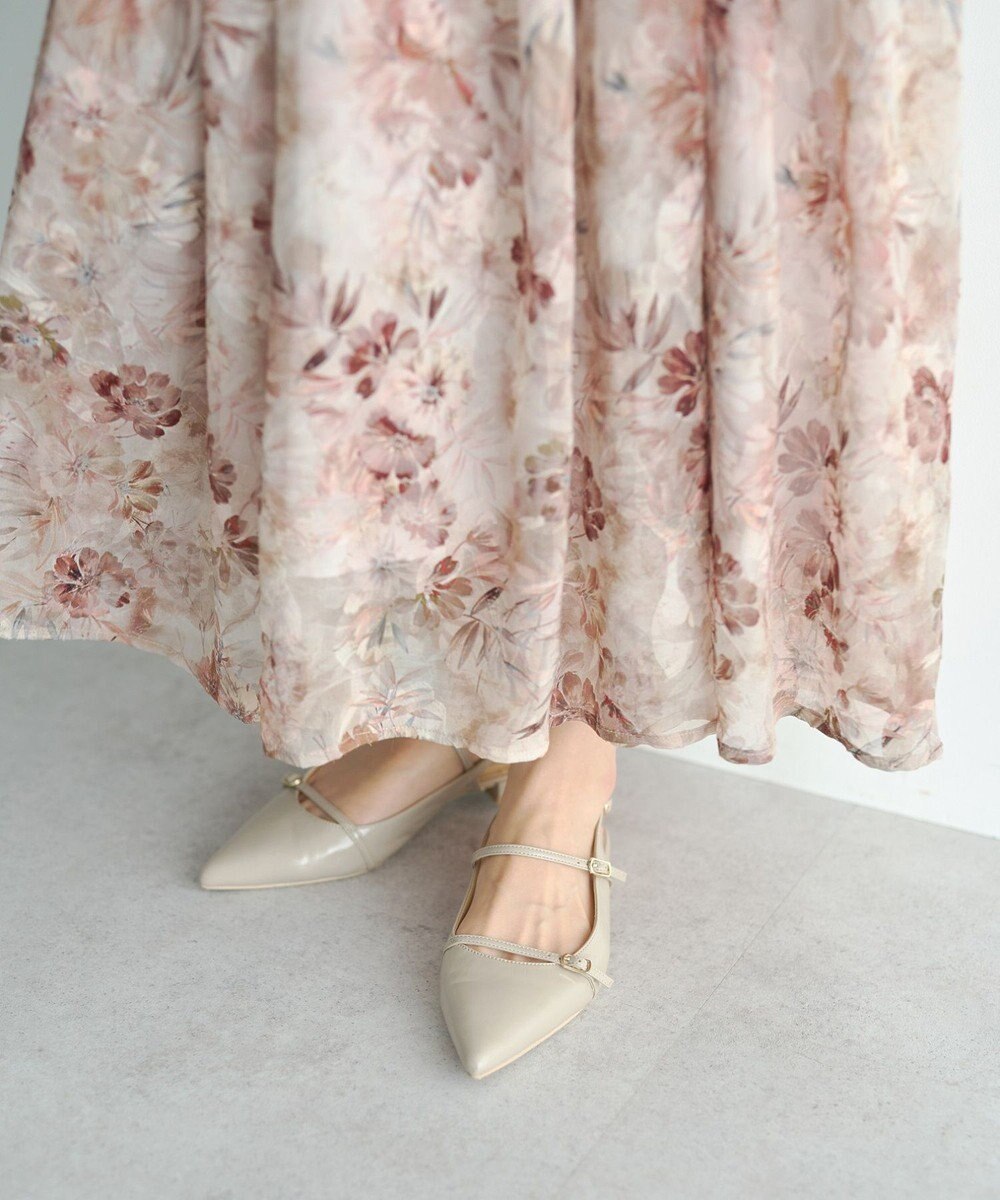 YECCA VECCA ぼかしフラワー柄ワンピース 