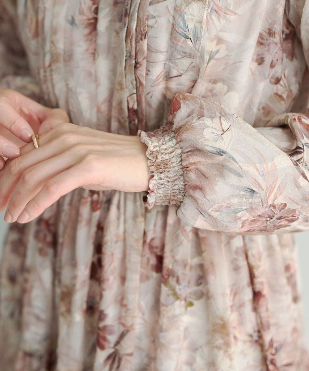 YECCA VECCA ぼかしフラワー柄ワンピース 