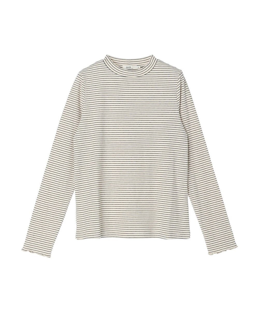 earth music&ecology マイクロボーダーリブプルオーバー 