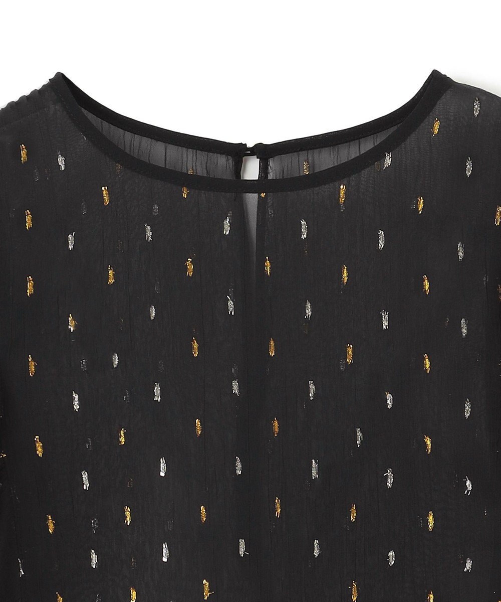 UNFILO ラメリンクルシフォン ブラウス 