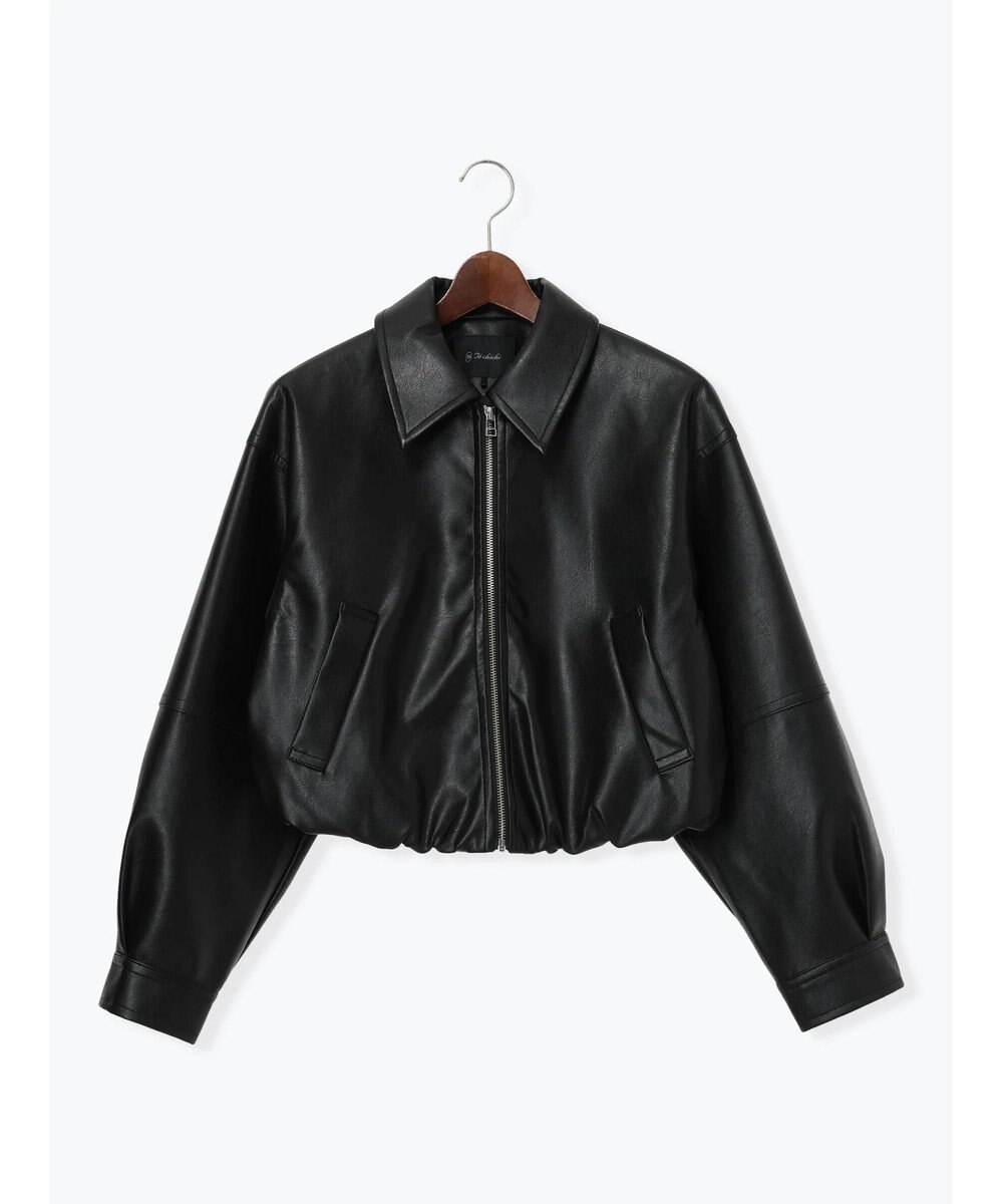 Te chichi フェイクレザークロップドブルゾン 