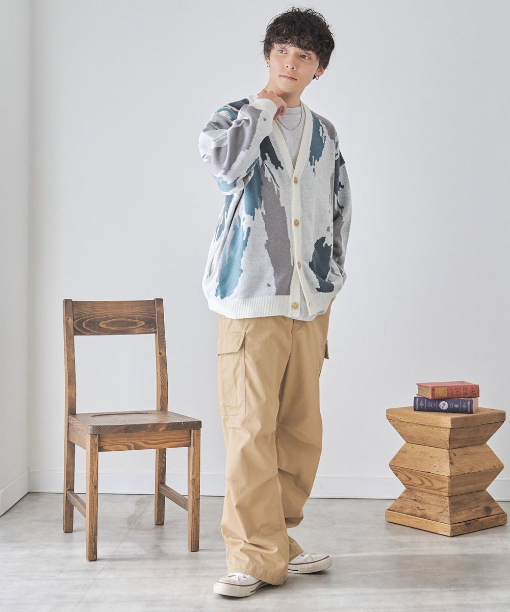 WEGO オーバーフィットパターンカーディガン 