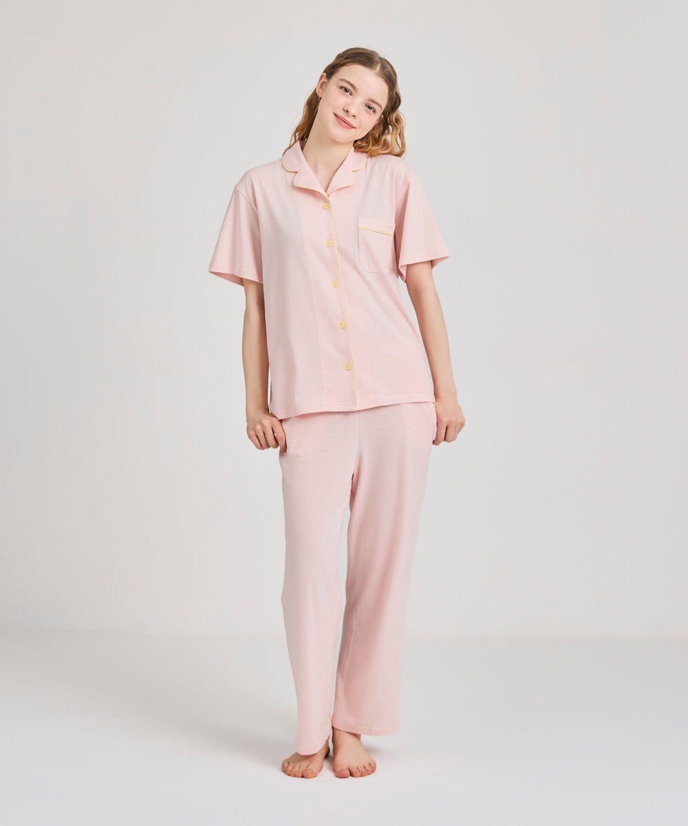 une nana cool 【綿100%】スビン天竺 半袖開襟パジャマ MADE WITH LIBERTY FABRIC 