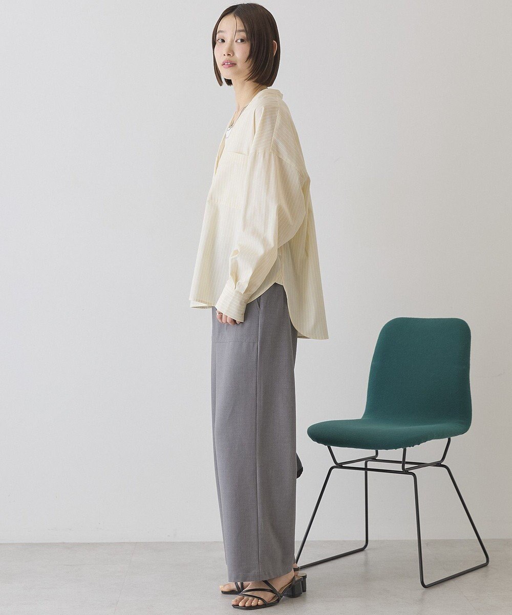 AMERICAN HOLIC 【イージーケア】ストライプVネックシャツ 