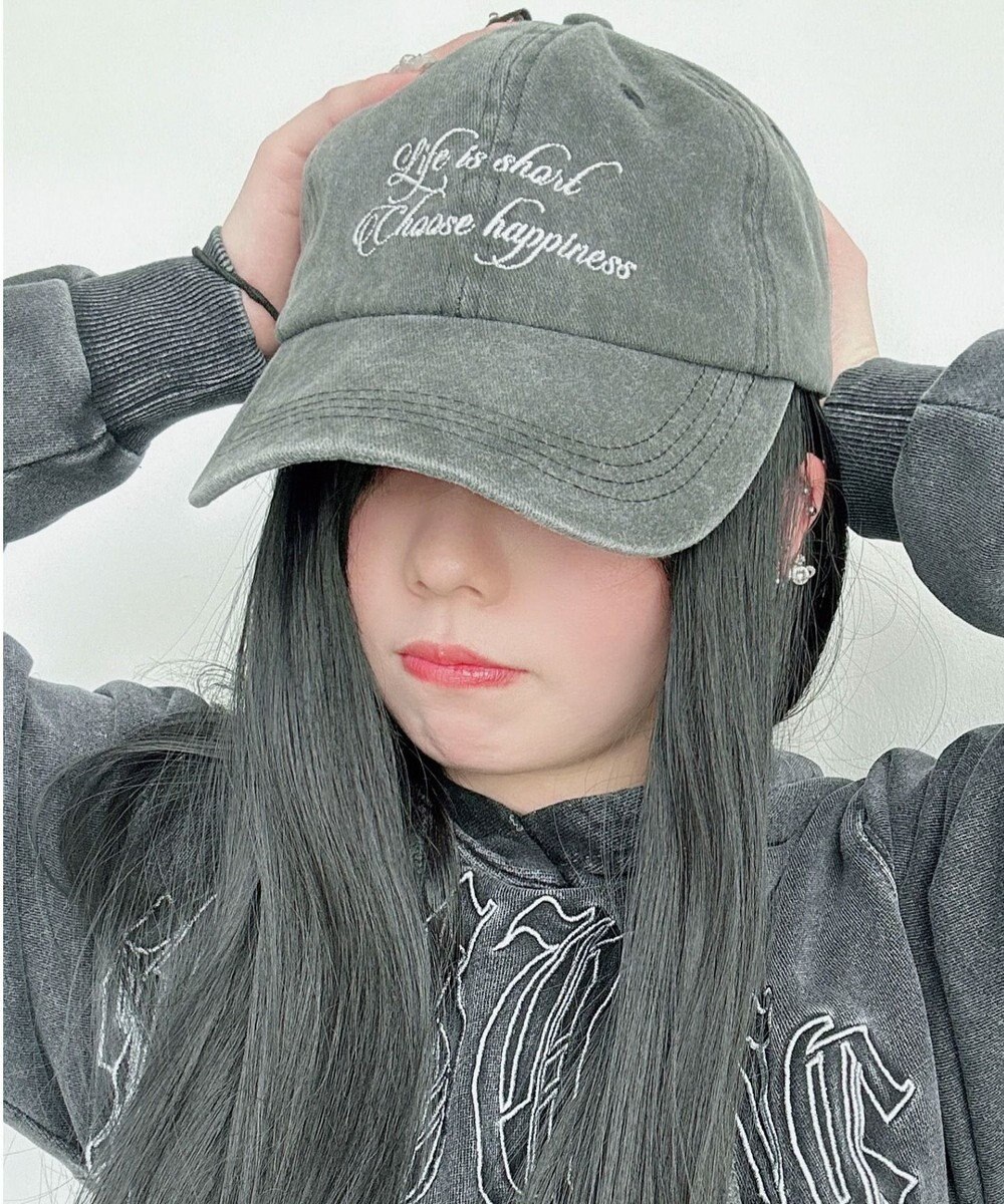 WEGO ロゴ刺繍ピグメントキャップ 