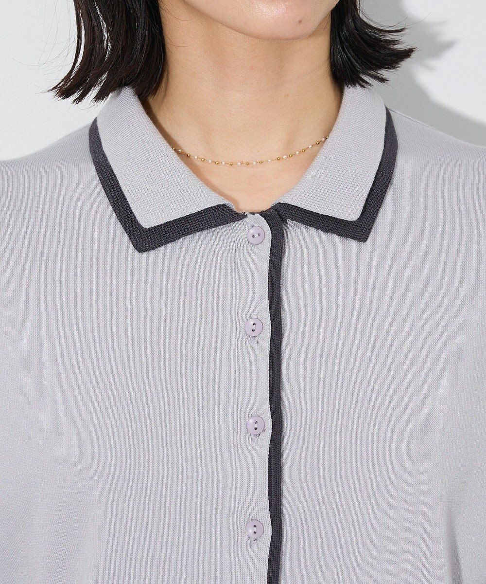 Green Parks ここちニット衿付き配色プルオーバー 