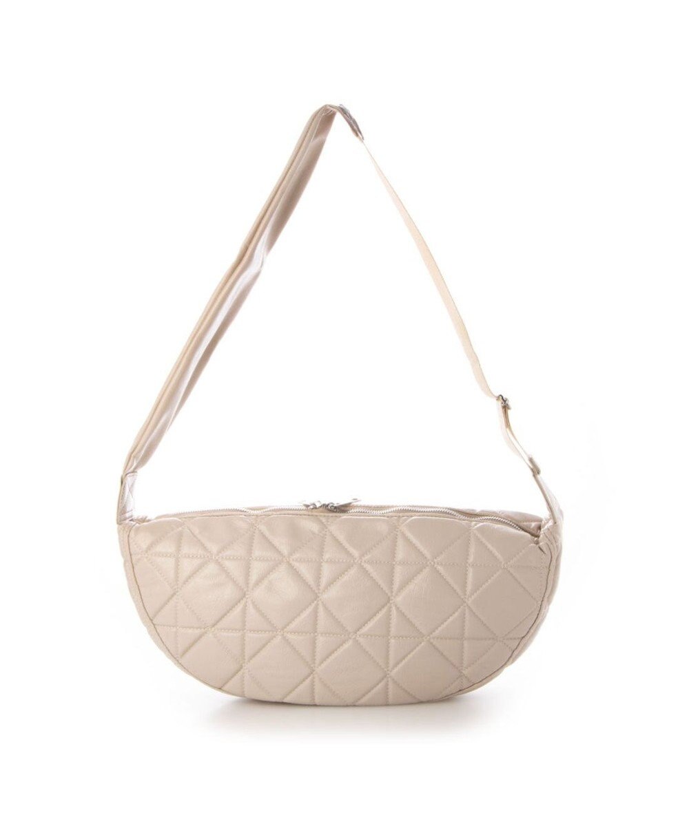 UNBILLION カシュカシュ cachecache / ソフト合皮キルティングハーフムーンショルダー 