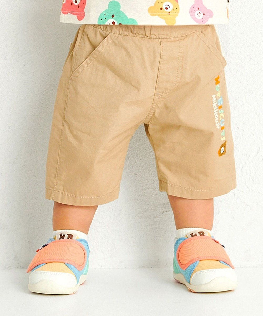 MIKI HOUSE HOT BISCUITS 【80-120cm】 パステルロゴ 6分丈パンツ 