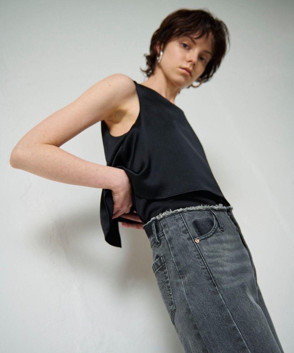 GRACE CONTINENTAL ベルトレスデニムパンツ 