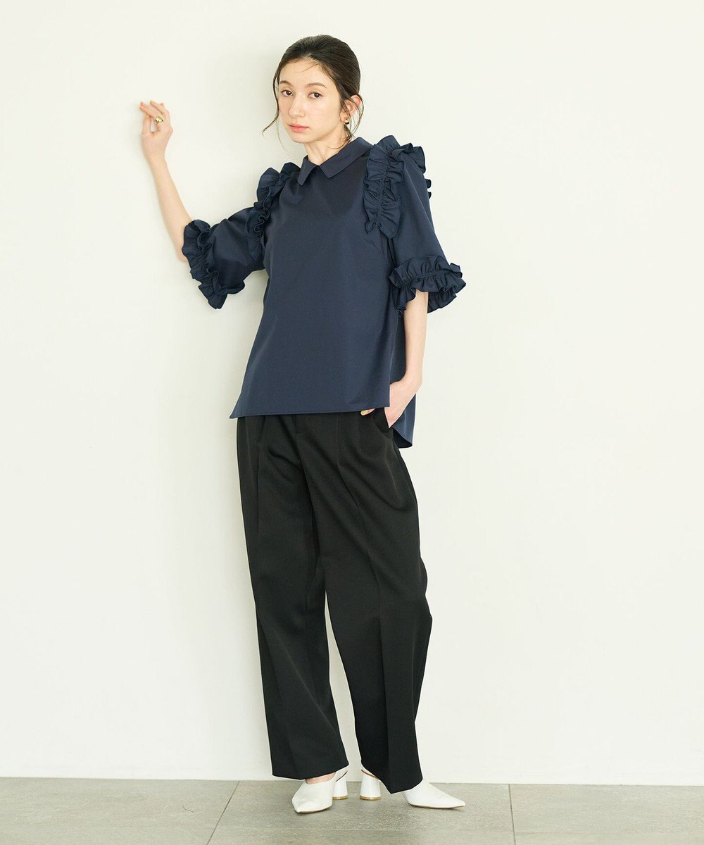 #Newans ロマンティックフリルディテールシャツ 