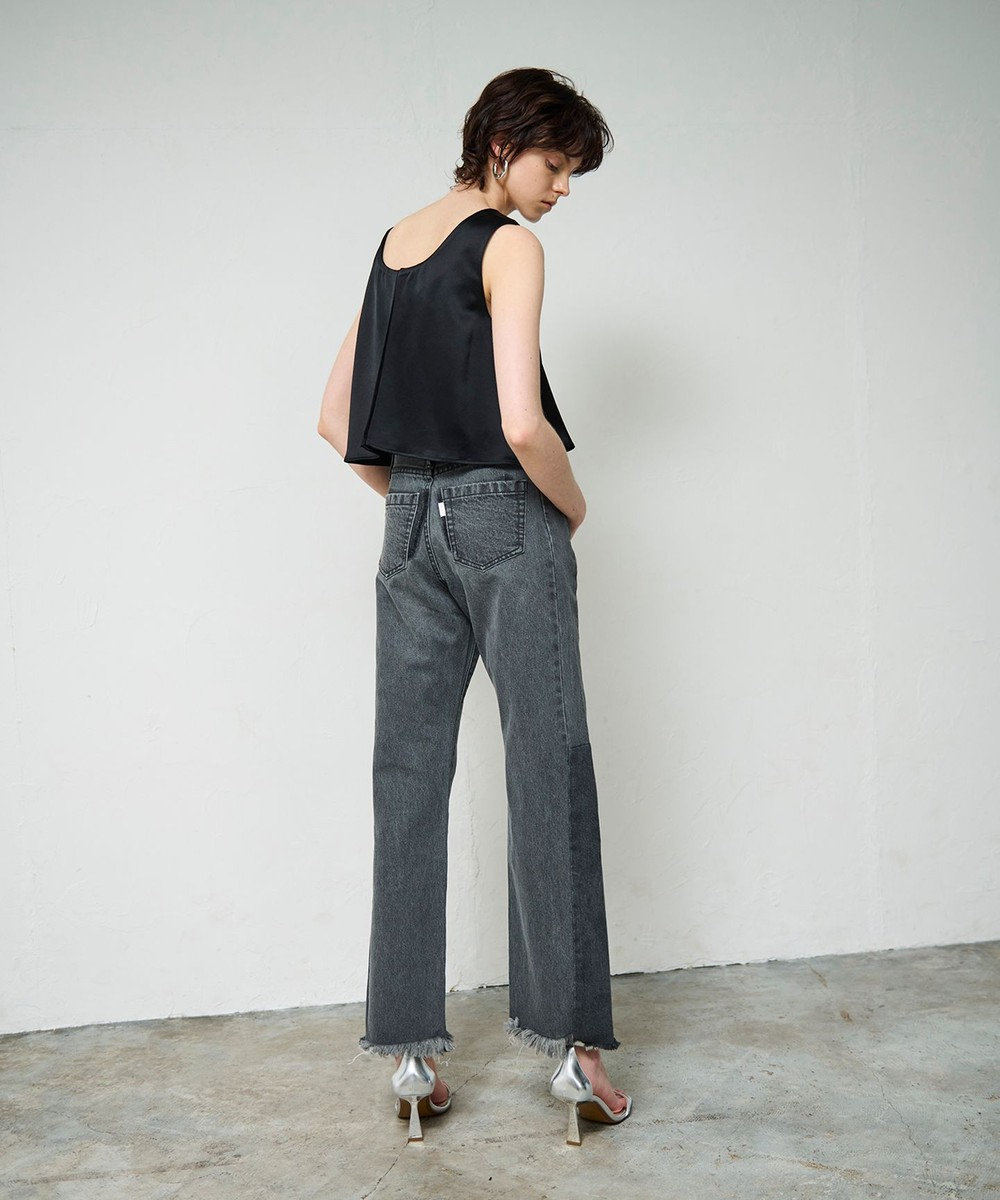 GRACE CONTINENTAL ベルトレスデニムパンツ 