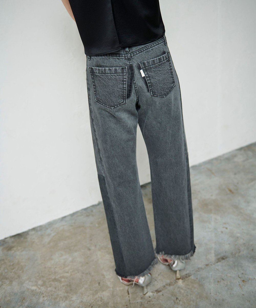 GRACE CONTINENTAL ベルトレスデニムパンツ 