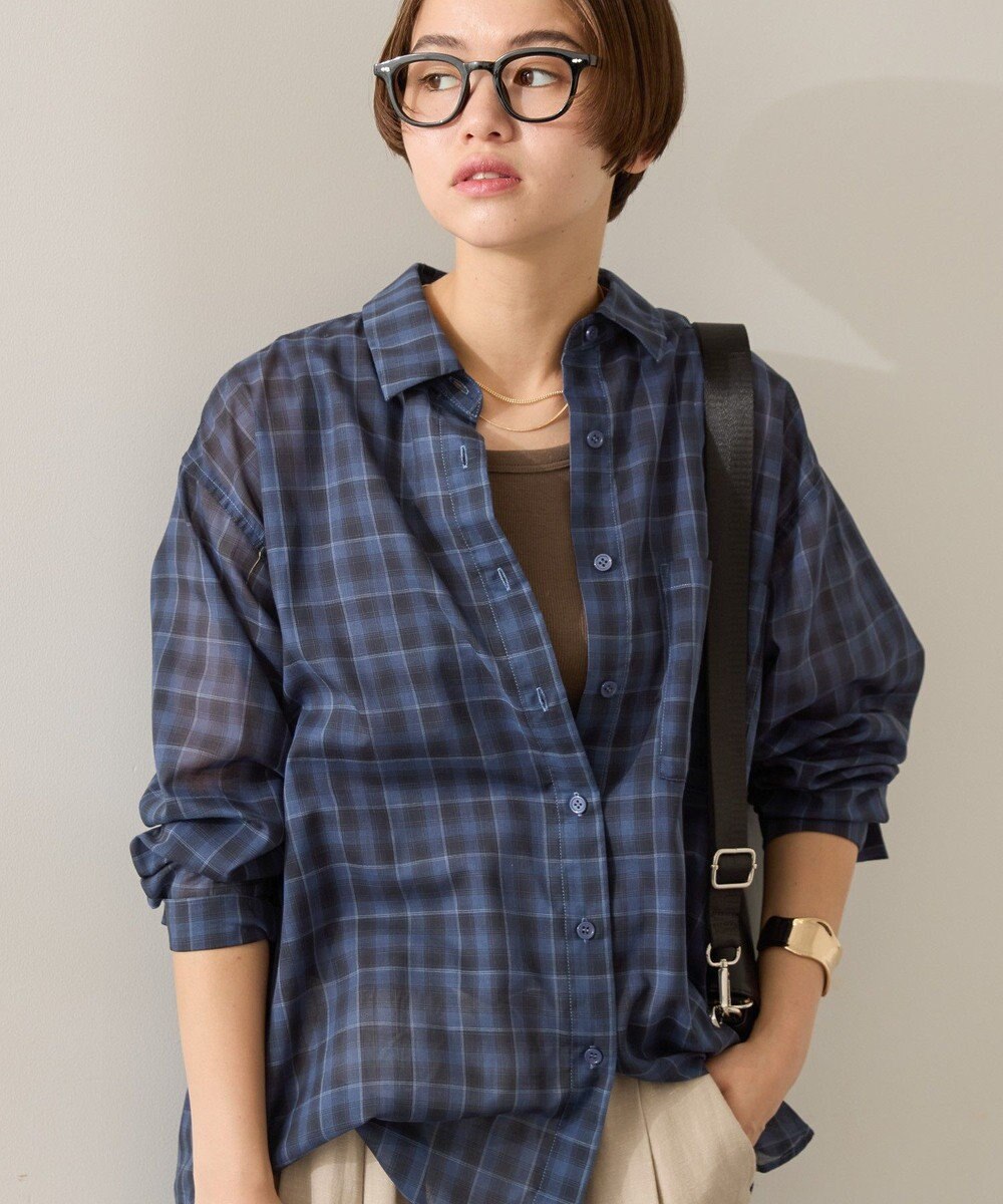 AMERICAN HOLIC シアーチェック柄オーバーシャツ 