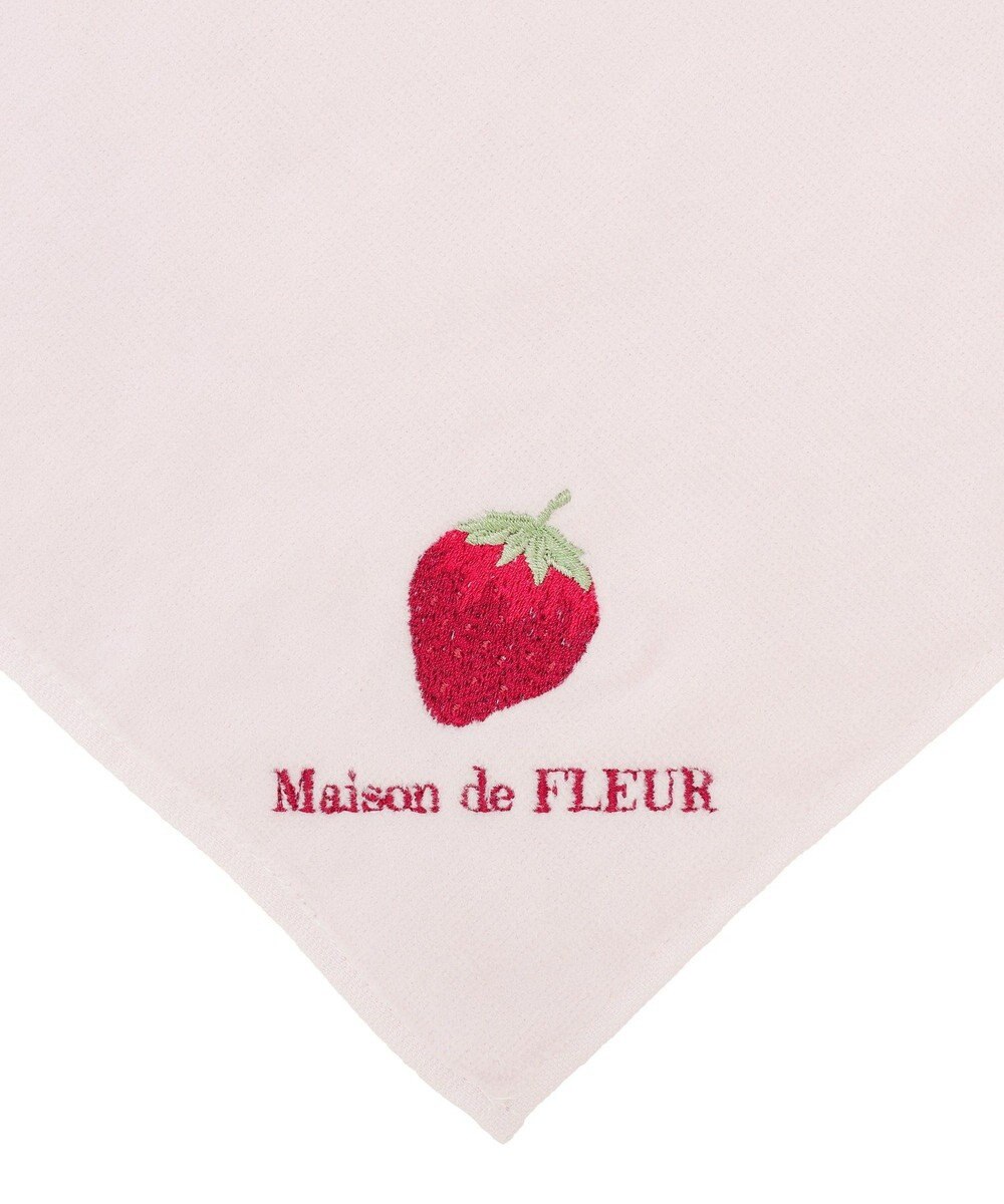 Maison de FLEUR いちご刺繍タオルハンカチ 