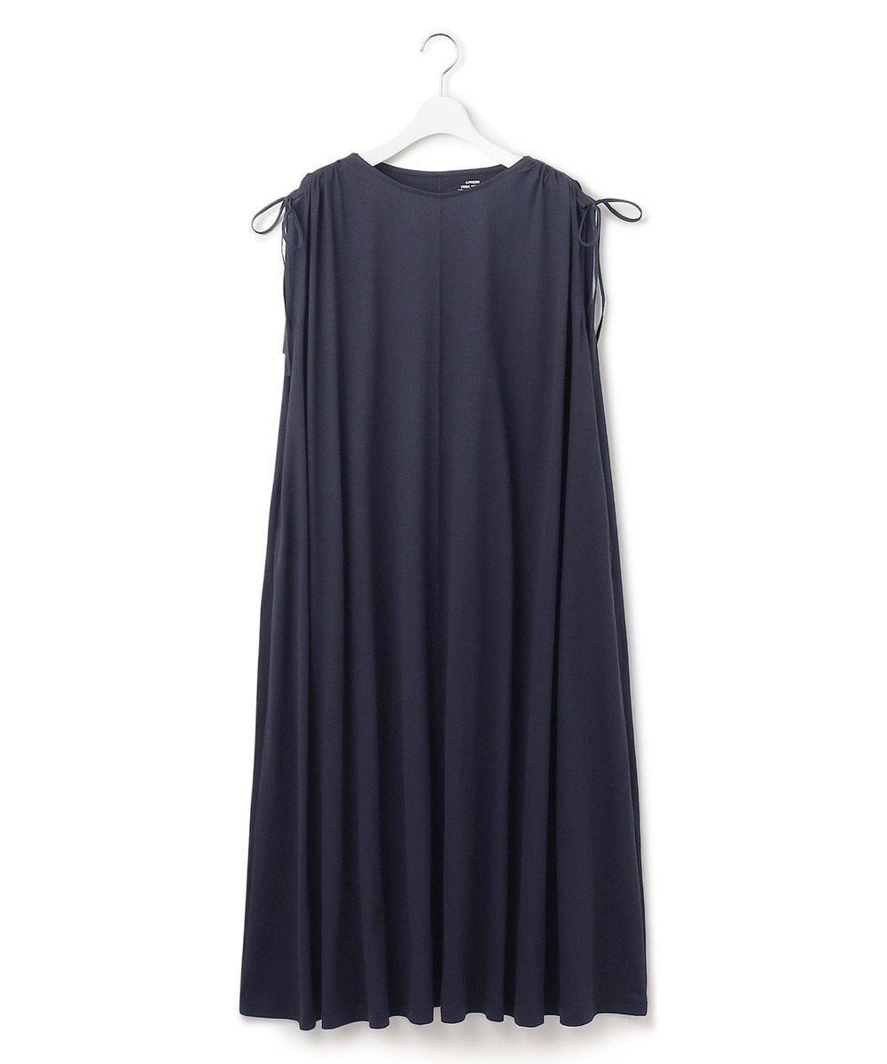 J.PRESS YORK STREET 【WOMEN】【SMOOTH JERSEY】ショルダー シャーリング ワンピース 