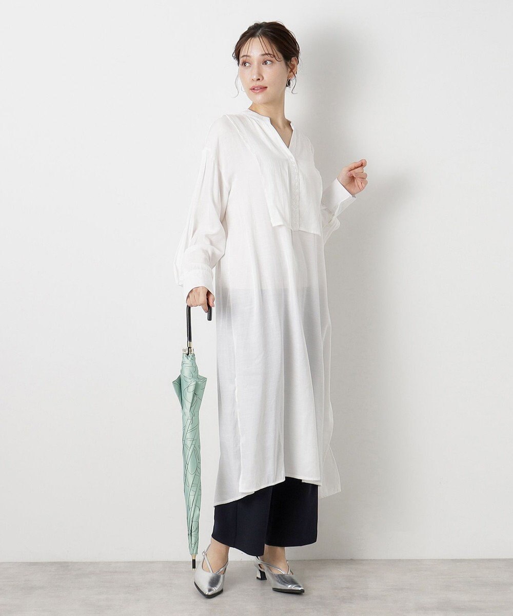 MOONBAT 【新色追加/耐風】ランバン オン ブルー 長傘 フラワー柄サテンジャガードプリント 