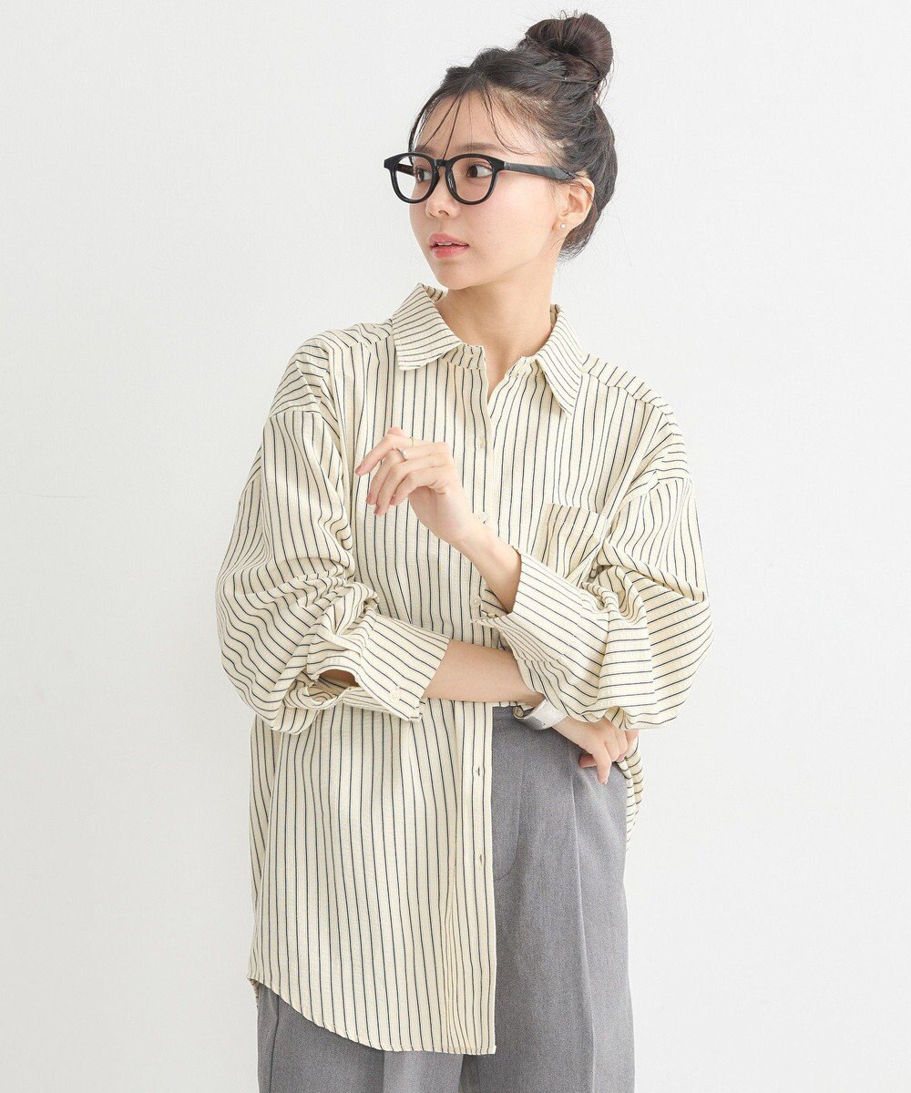 earth music&ecology サッカーストライプシャツ 