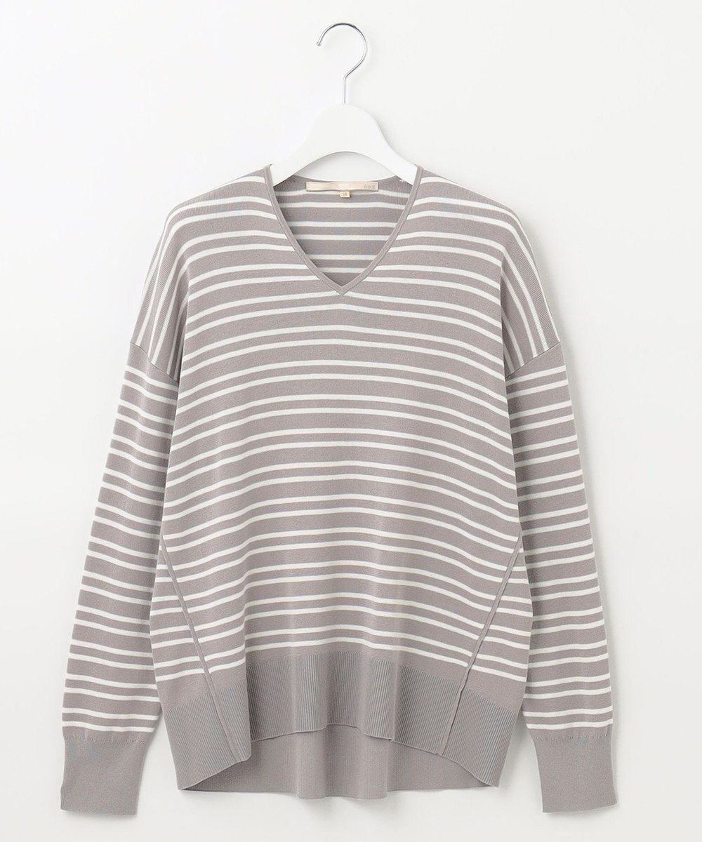 自由区 【XSサイズ～/洗える/セット着用可】ドライコットンハイゲージVネック ニット 