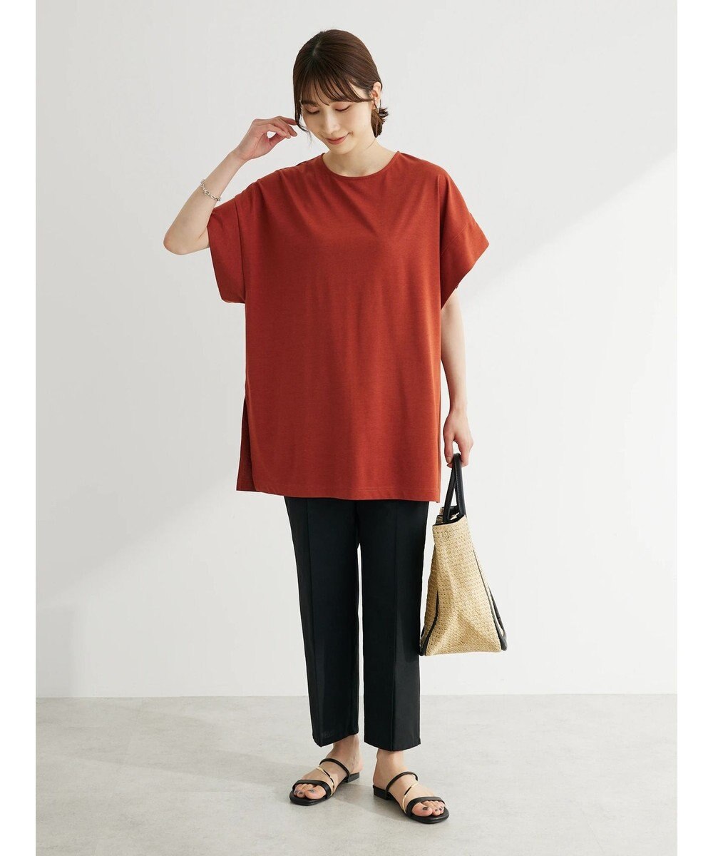 Green Parks 綿麻混イージーテーパードパンツ 