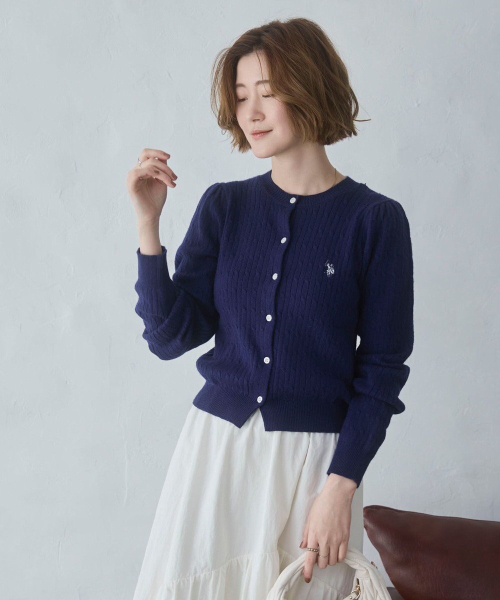 WEGO 【26年春新作】別注USPOLOケーブルニットカーデ 