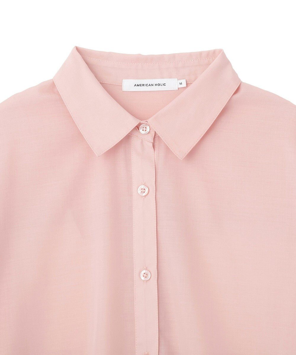 AMERICAN HOLIC 【イージーケア】シアーラウンドシャツ 