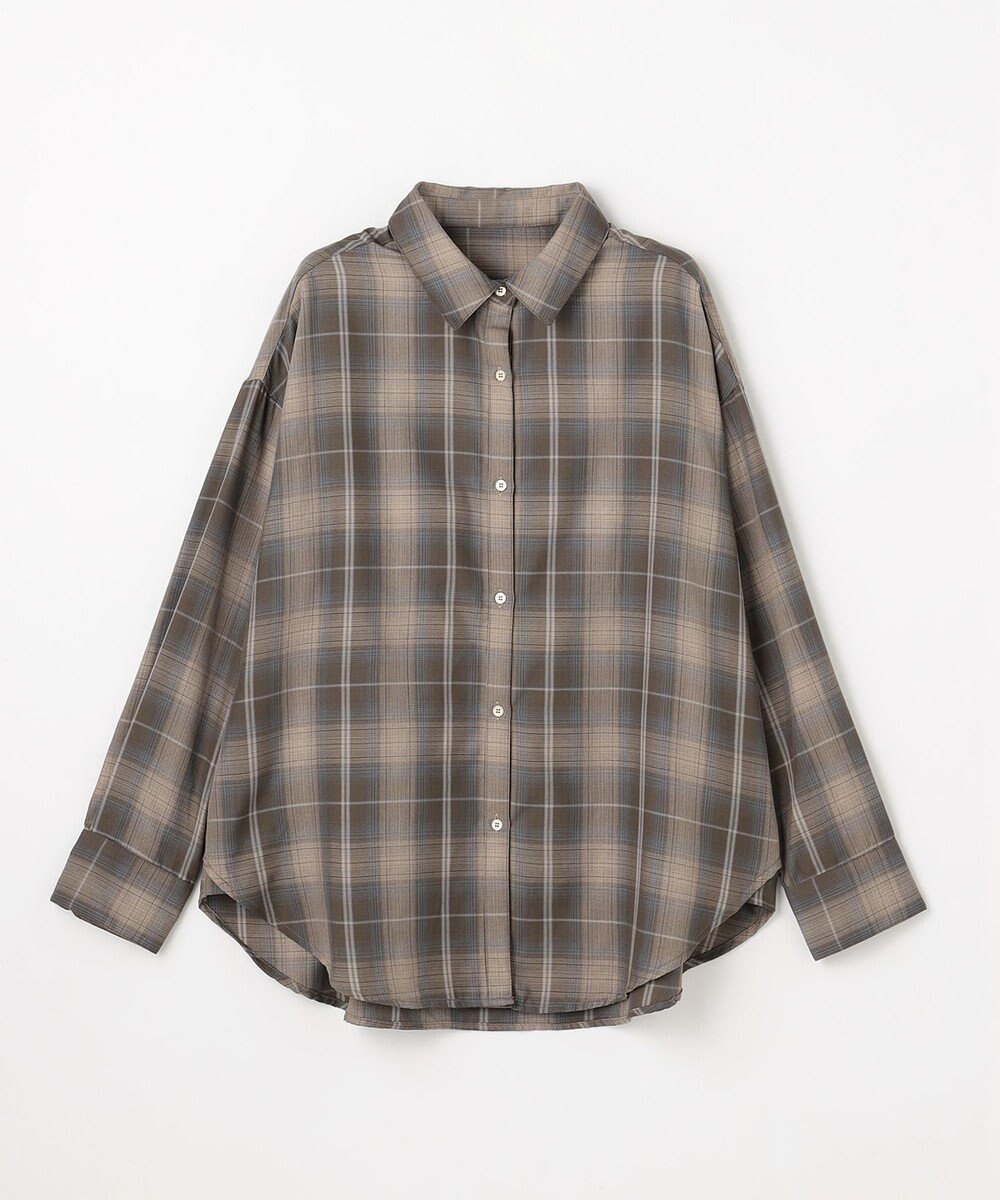 ANY L オンブレーチェックオーバーシャツ 