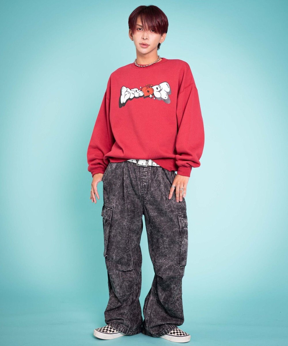 WEGO 【ユニセックス着用ITEM/MLサイズ展開】ハートモチーフプルオーバー 