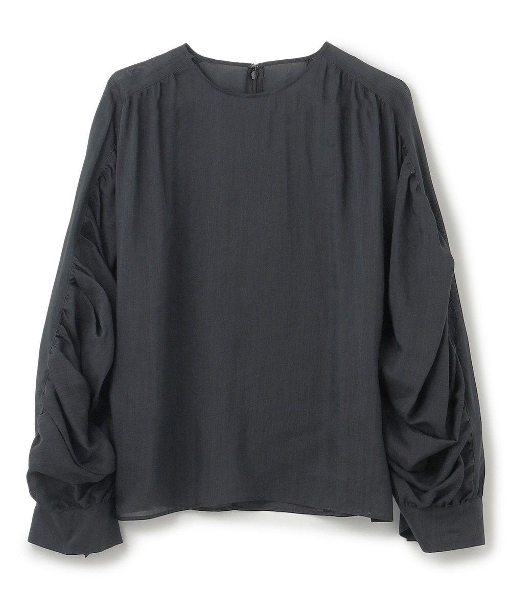 BEIGE， 【洗える】PAULINE / タックギャザーリネンボリュームブラウス 