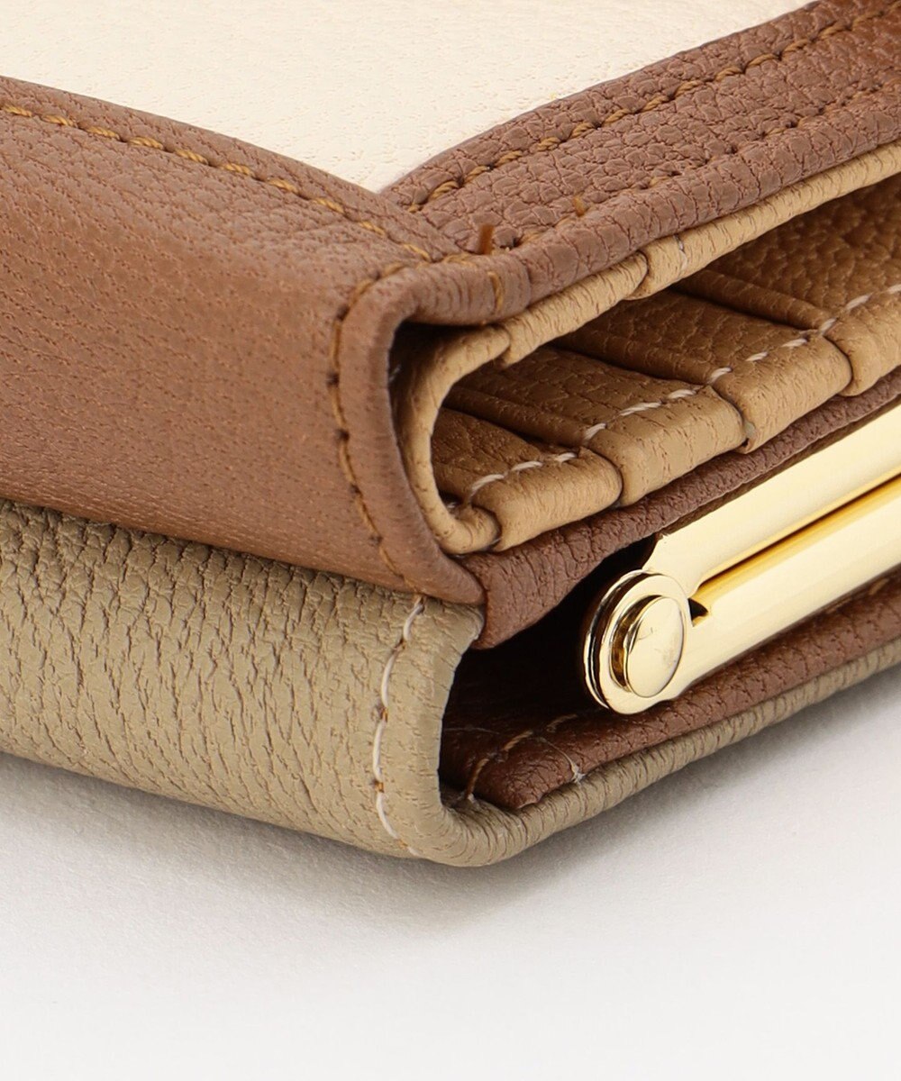 UNBILLION ペルケ perche トリミング配色外ガマ二つ折り財布 