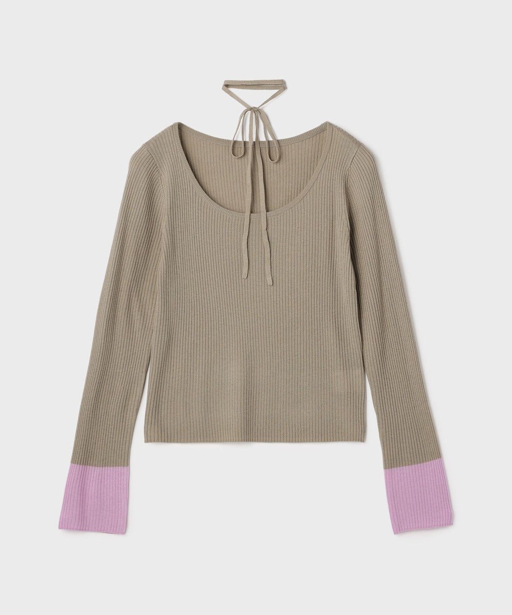 GRACE CONTINENTAL バイカラーリブニットトップ 