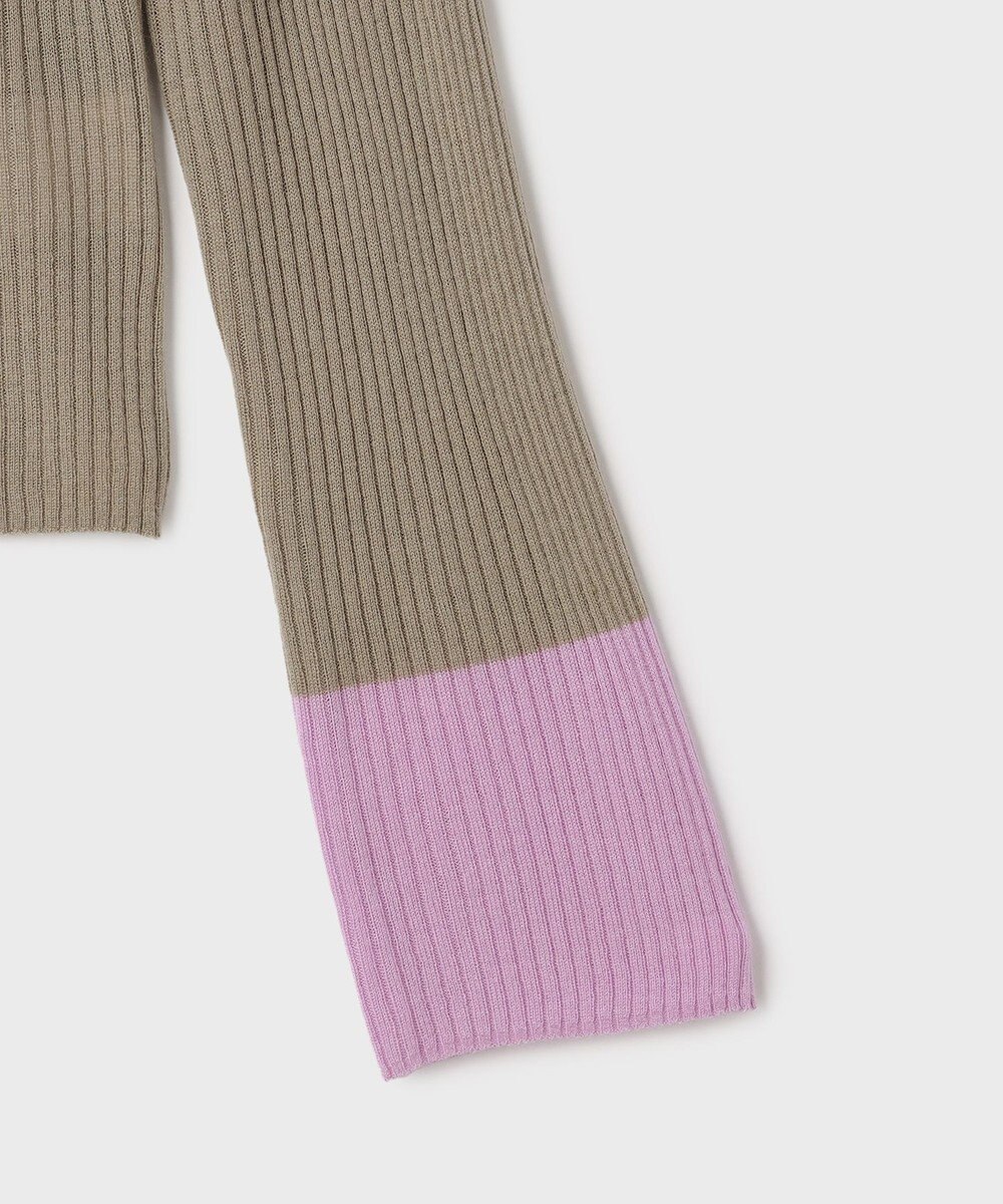 GRACE CONTINENTAL バイカラーリブニットトップ 