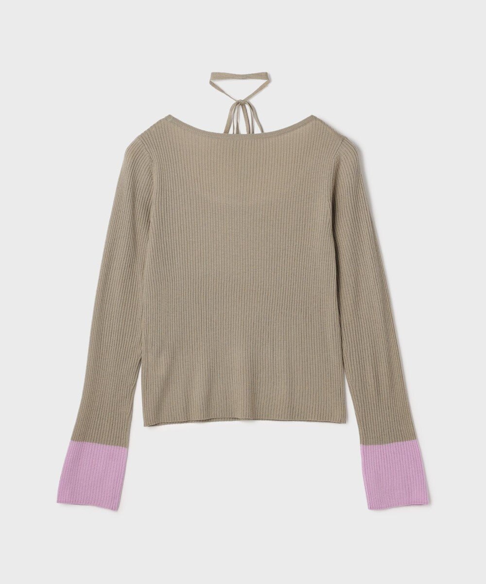 GRACE CONTINENTAL バイカラーリブニットトップ 