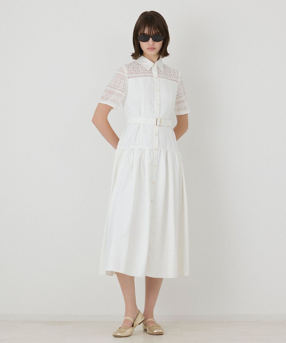 GRACE CONTINENTAL レースドッキングフレアワンピース 