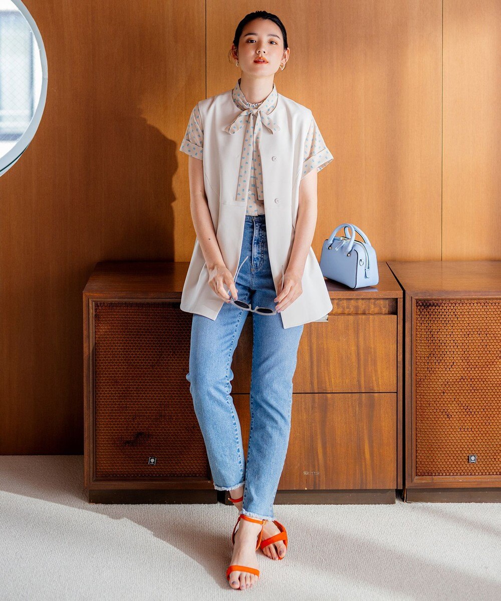 組曲 S 【セットアップ対応可】モノグラムプリント2WAYブラウス 