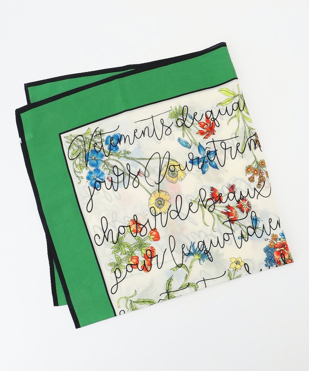 自由区 フラワープリントレター スカーフ 