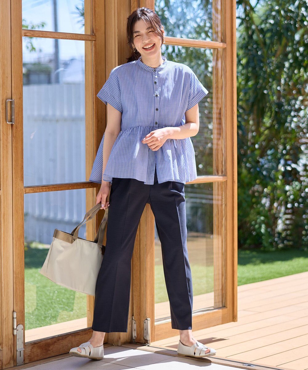 ANY L 【洗濯機可/セットアップ可/UVケア/速乾/イージーケア】サラサラテックリネンパンツ 