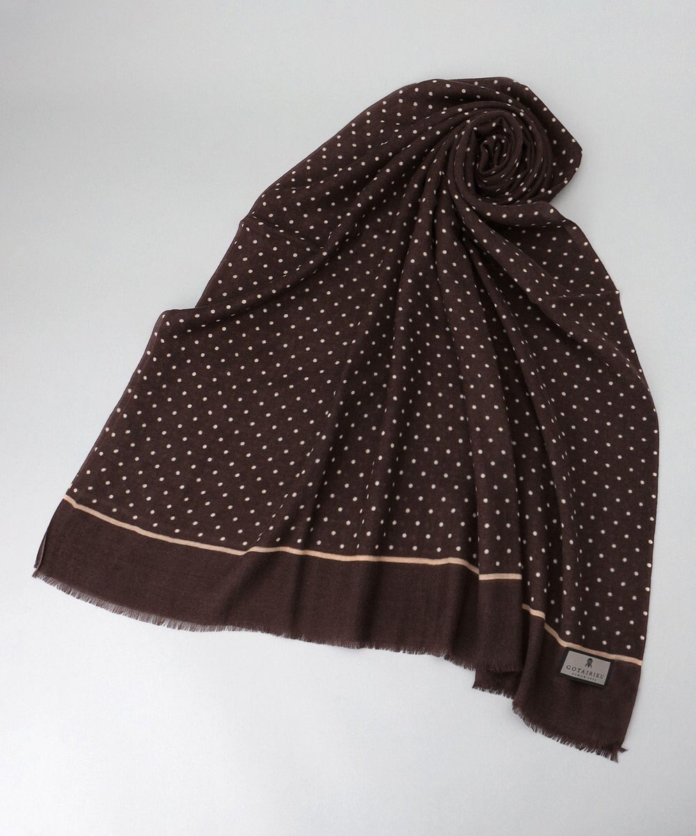 GOTAIRIKU 【WOOL100％】大判ドットットプリントストール 